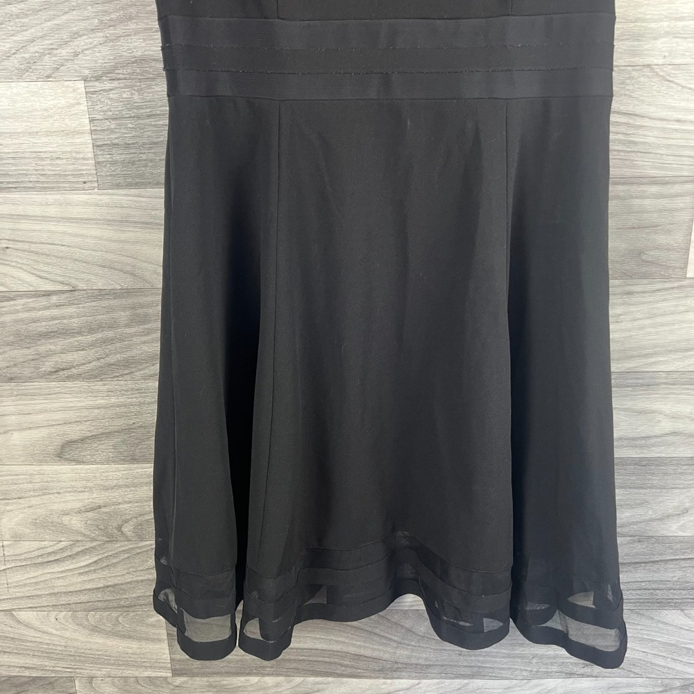 Calvin Klein Fit & Flare Dress Women's 12 Black‎ Sleeveless Round-Neck Back Zip - Picture 8 of 15